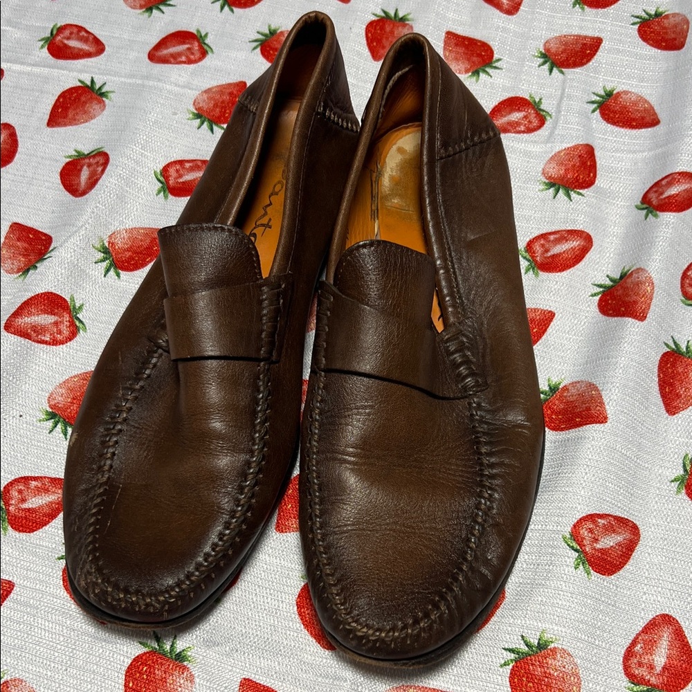 Santoni Brown men’s  Leather Loafers